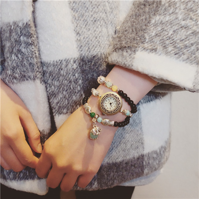 手鏈式手表女生纏繞復古韓版森女特色創意小表盤女學生配飾鏈子表