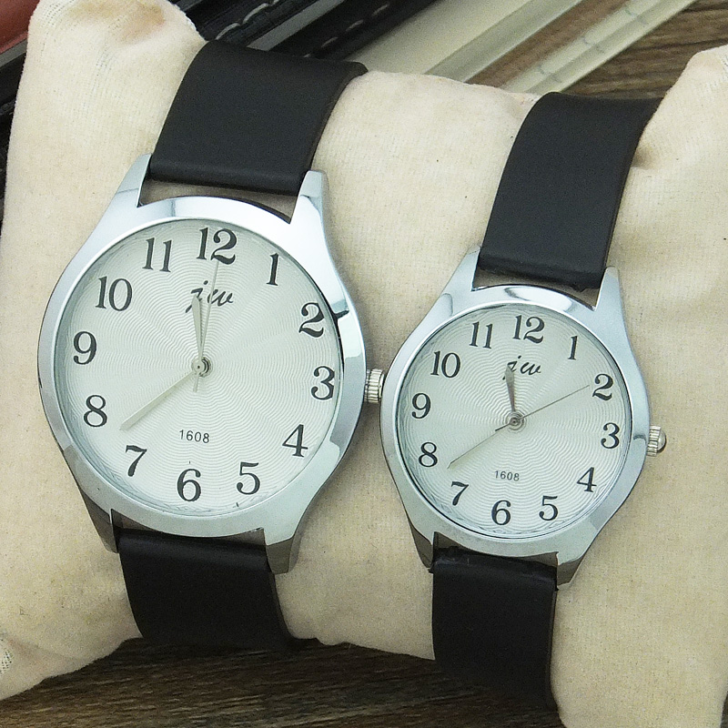簡約時尚數字款手表韓版女士中學生休閑腕表男橡膠帶石英情侶對表