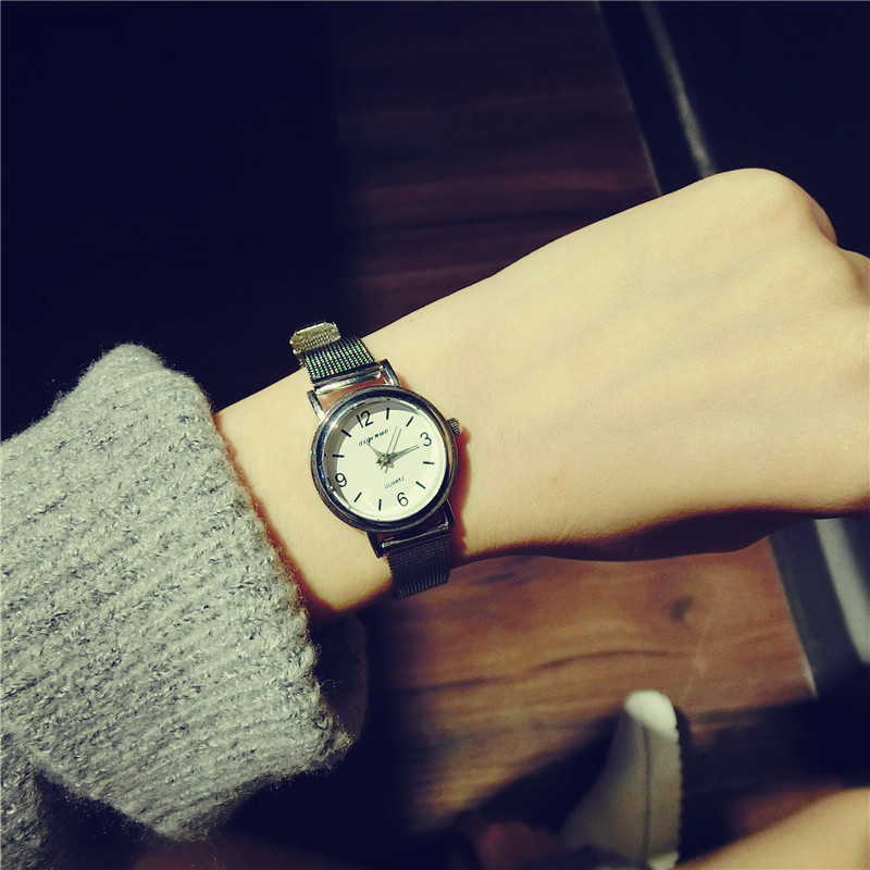 林小宅同款小數字韓國ulzzang原宿風鋼鏈女款中學生考試迷你手表