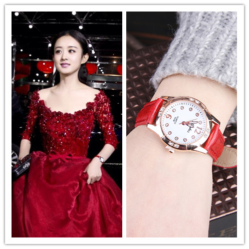韓國潮流時尚少女表韓版簡約初中學生圓形小巧氣質款夜光指針手表