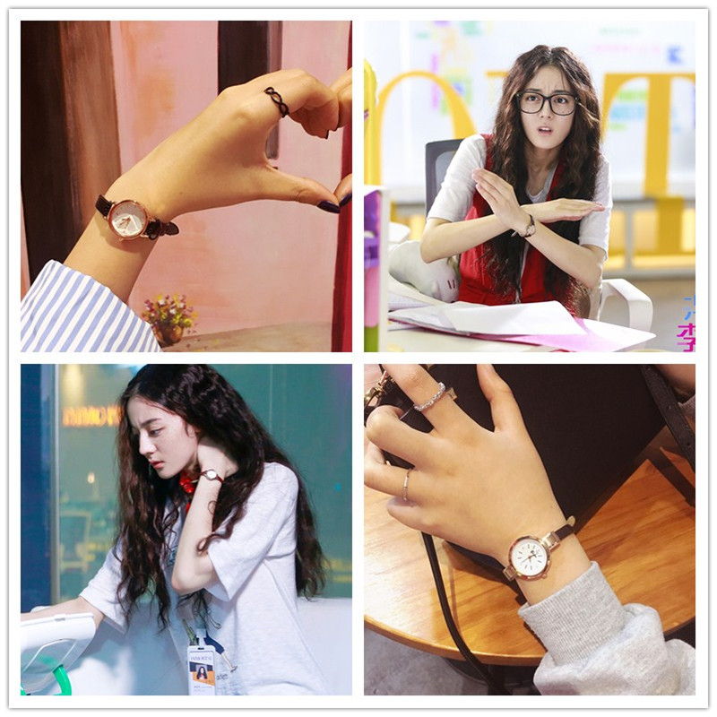 漂亮的李慧珍迪麗熱巴同款手表韓版女學生復古簡約小表盤石英女表