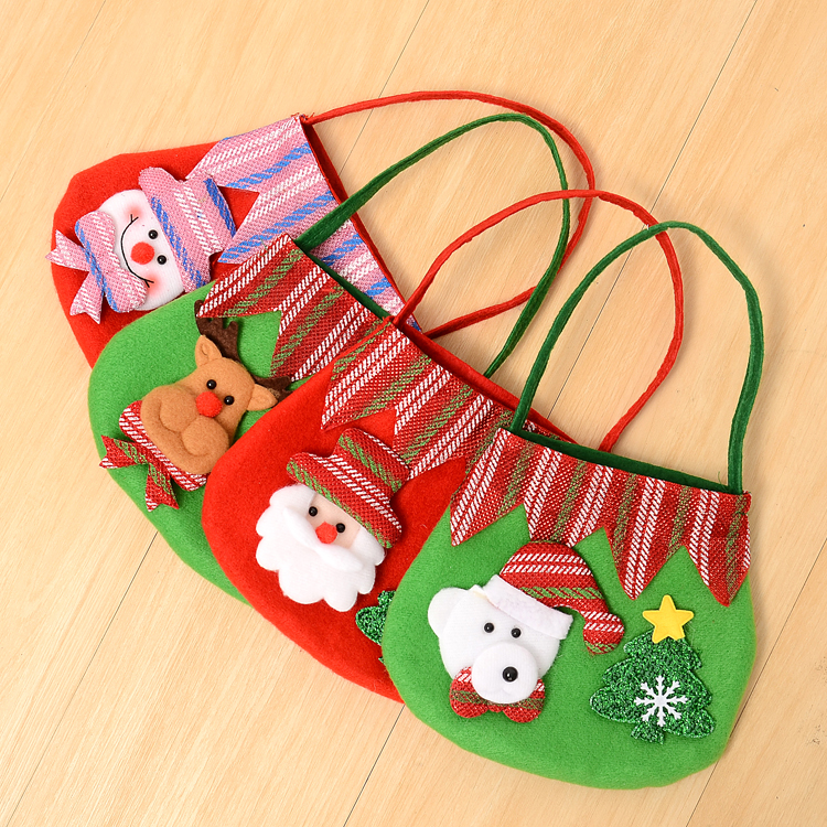 圣誕節裝飾品 無紡布老人雪人禮物袋 小糖果手提袋子節日禮品用品