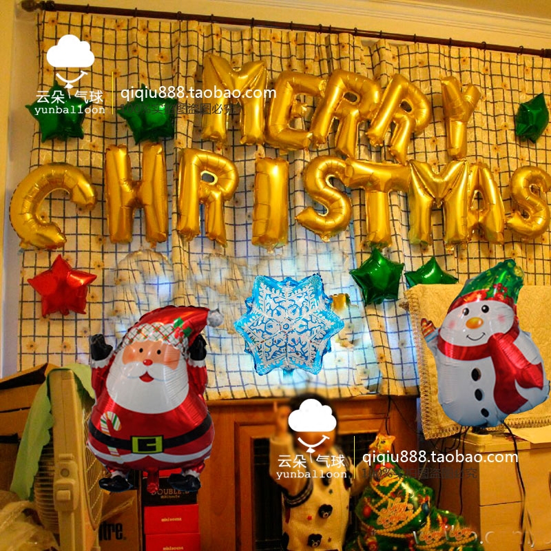 圣誕節氣球套餐圣誕節背景舞臺裝飾氣球套餐組合幼兒園裝飾圣誕用