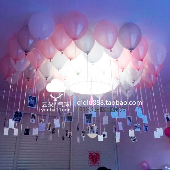 定制進口珠光氣球照片背景吊墜生日結婚聚會紀念日裝飾裝扮用品
