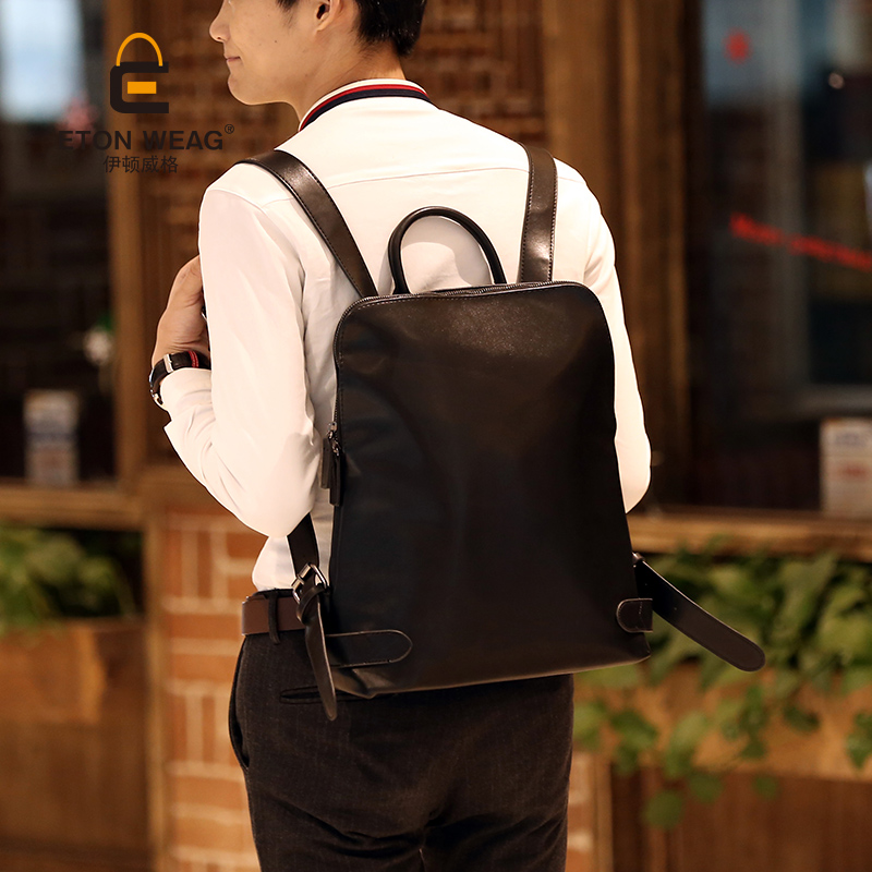新款韓版雙肩包潮流男包時尚中性書包電腦包定型背包復古背包