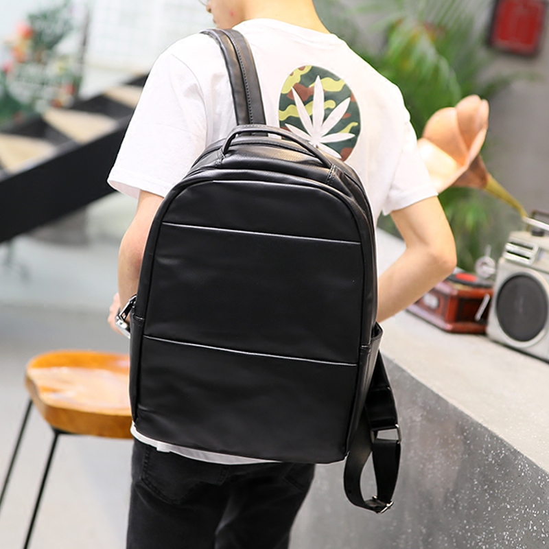 多口袋韓版雙肩包男時尚潮流休閑背包中生學生書包運動旅行電腦包